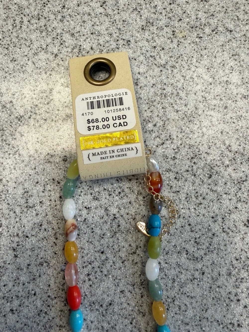 Anthropologie Beaded Multi Charm Necklace - Picture 4 of 4